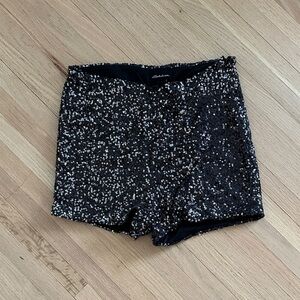 EUC Glittering Black Sequin Shorts - Large